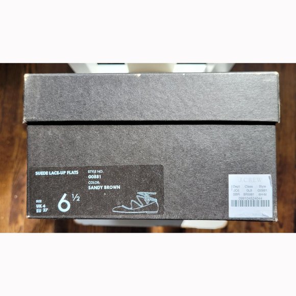 J. Crew Nude Suede Lace-up Flats (Size 6.5) - Picture 7 of 7